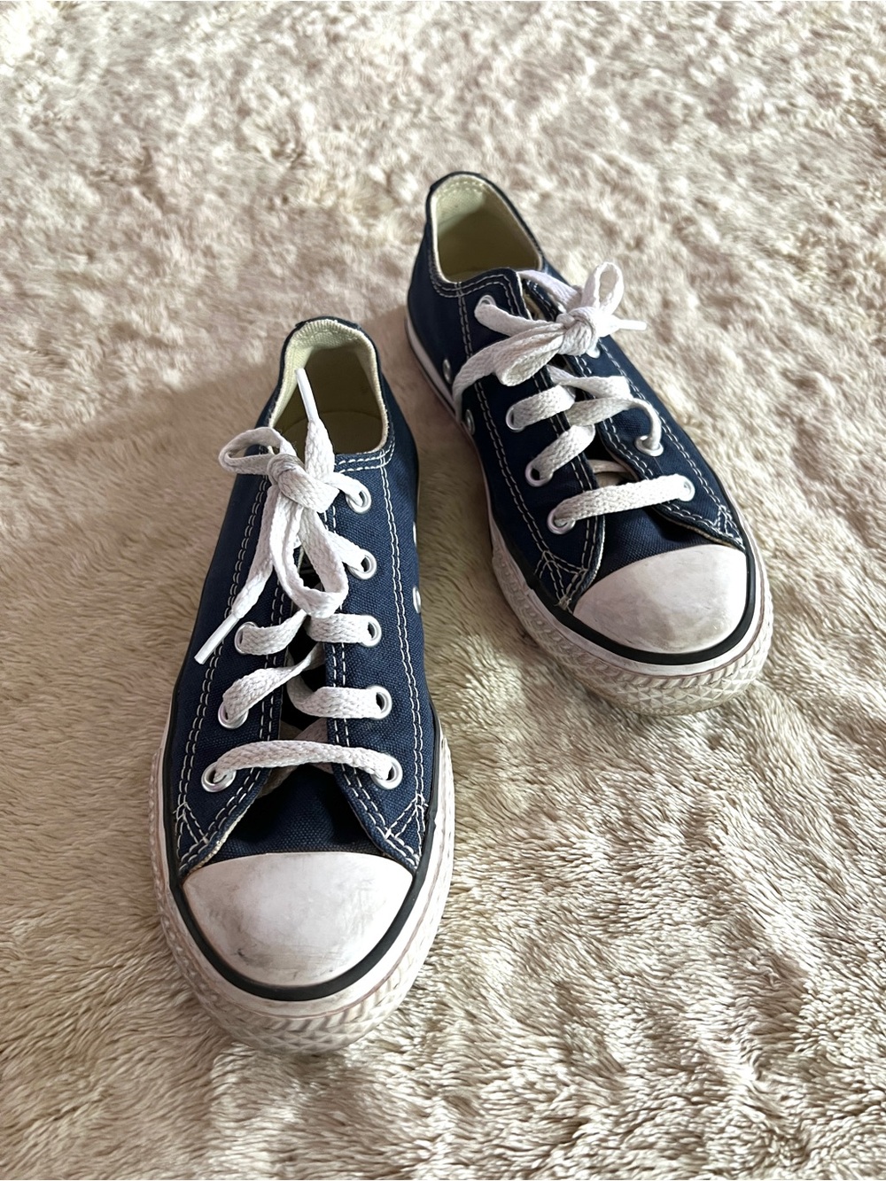 CONVERSE Girl's Blue & White Low Top Shoes Size 13